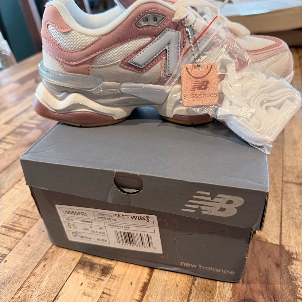 New Balance 9060 Pink and White Sneakers